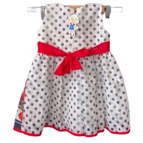 Archana Girls 18 Months White Floral Polka Dot Layered Dress NWT - Picture 2 of 8